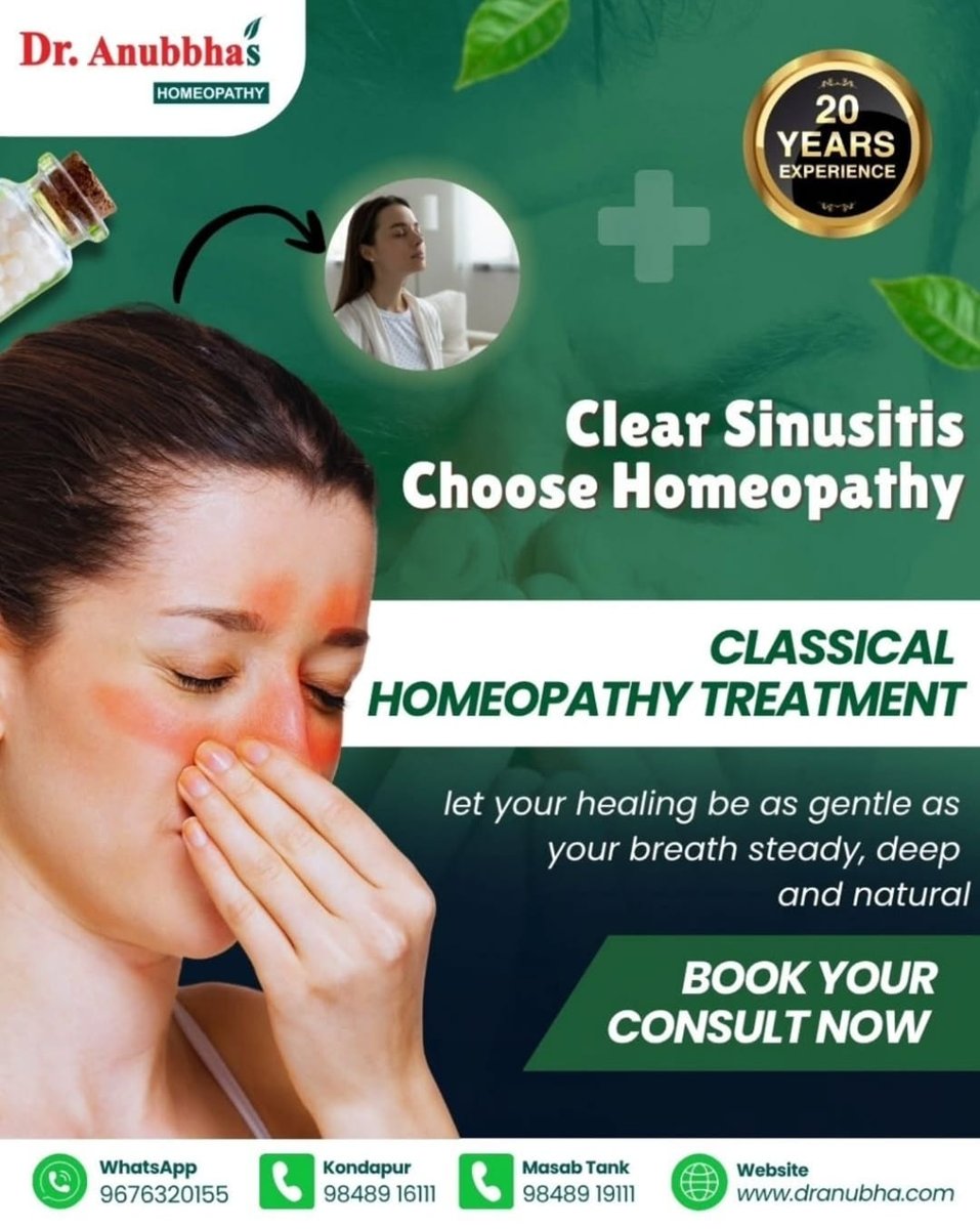 Dr Anubha Instagram post: clear sinusitis, choose homeopathy