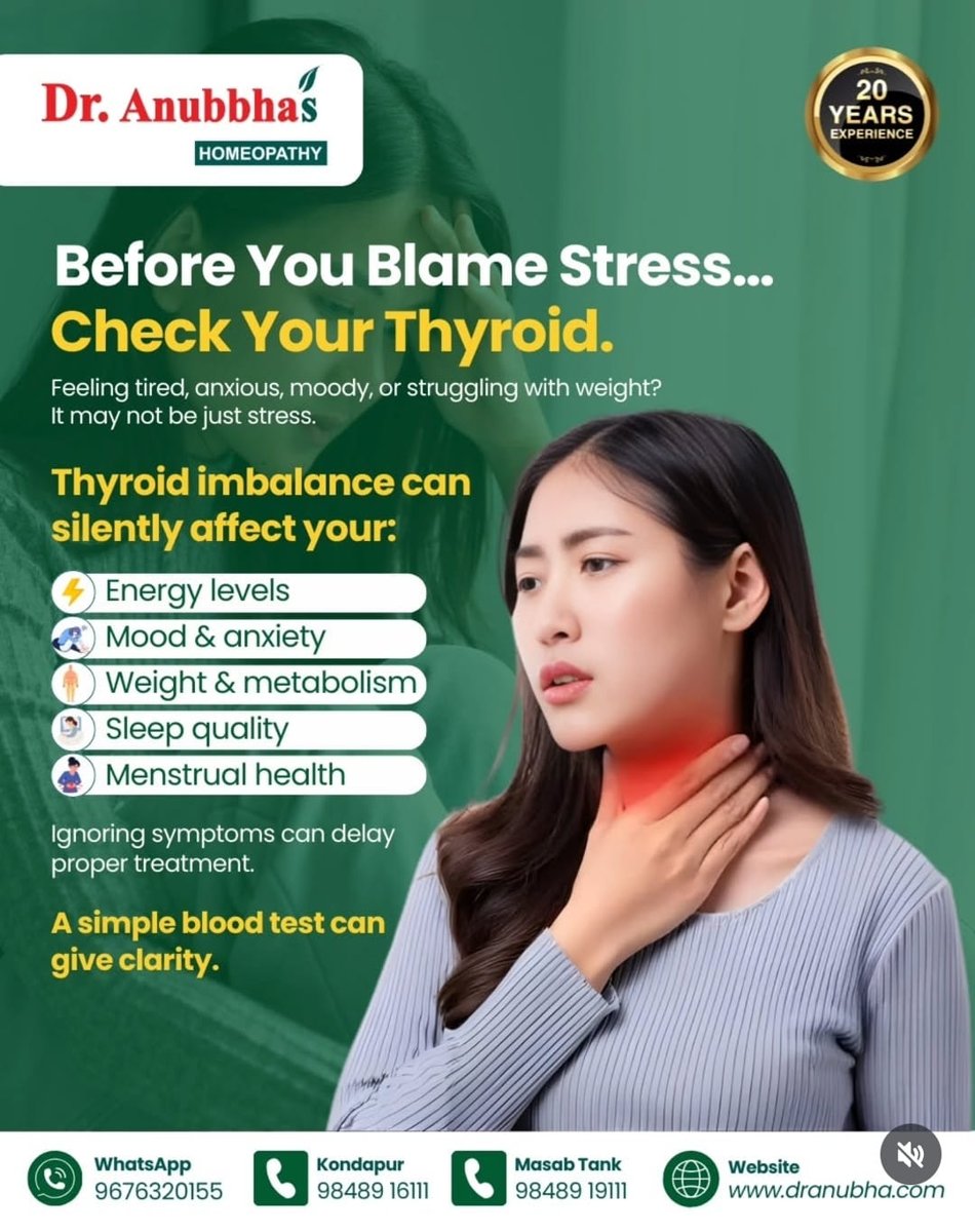 Dr Anubha Instagram post: before you blame stress, check your thyroid