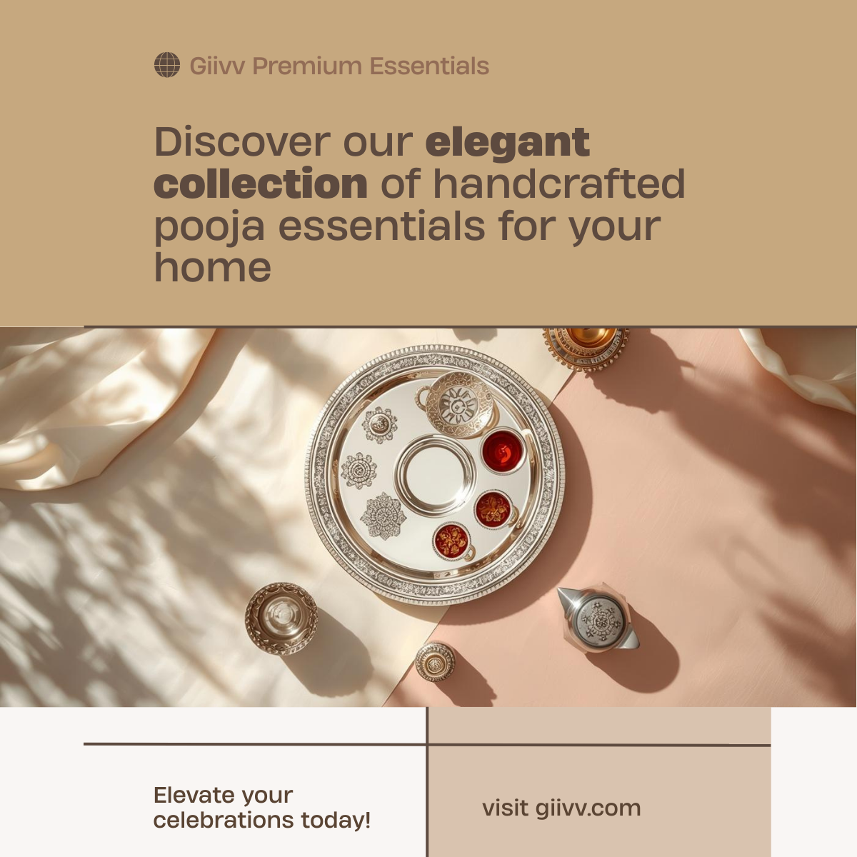 giivv Instagram post wishing customers a happy Ugadi with a festive pooja setup