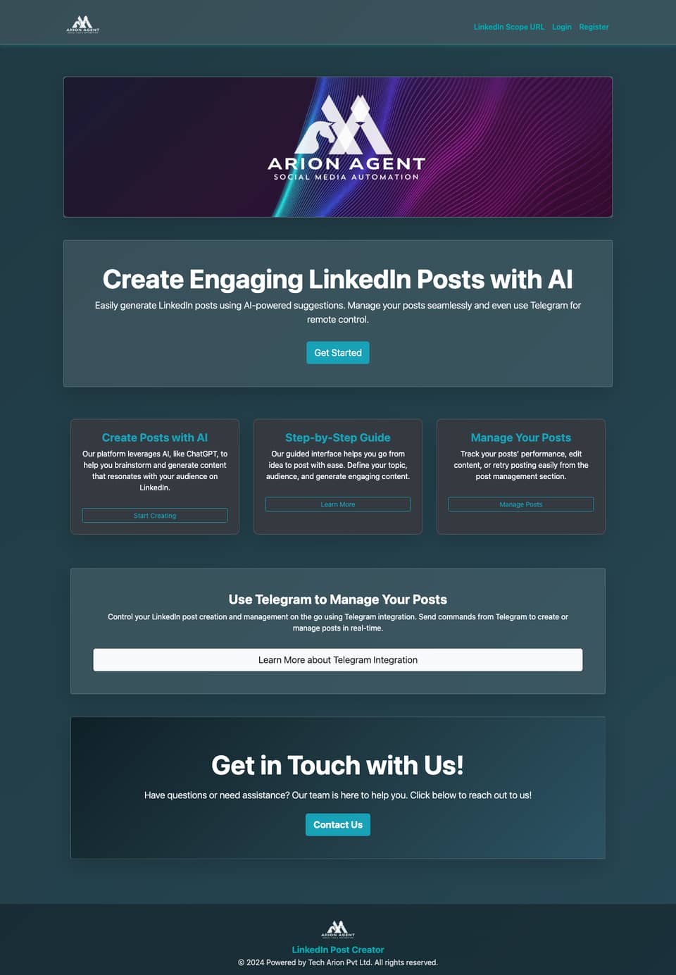 Arion Agent website