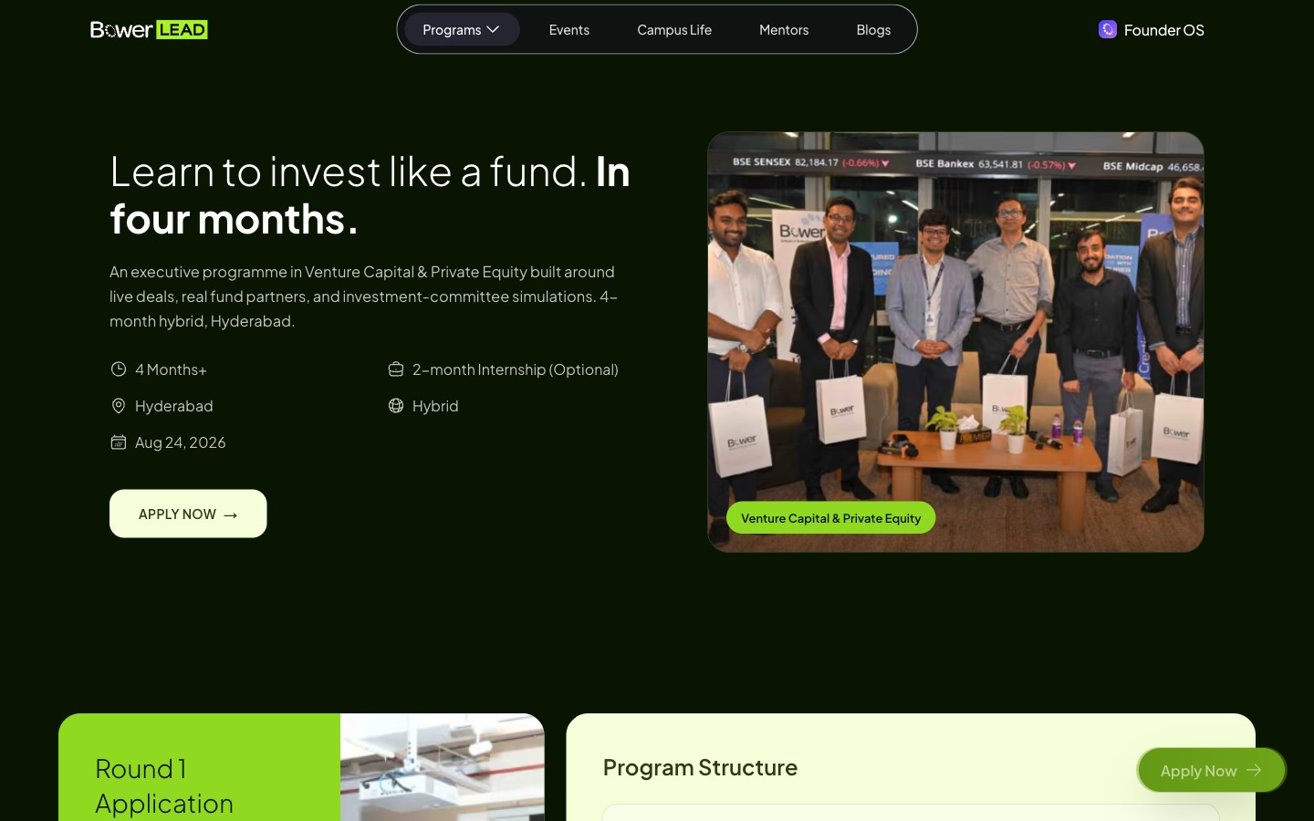 Venture capital and private equity programme page for Bower School of Entrepreneurship