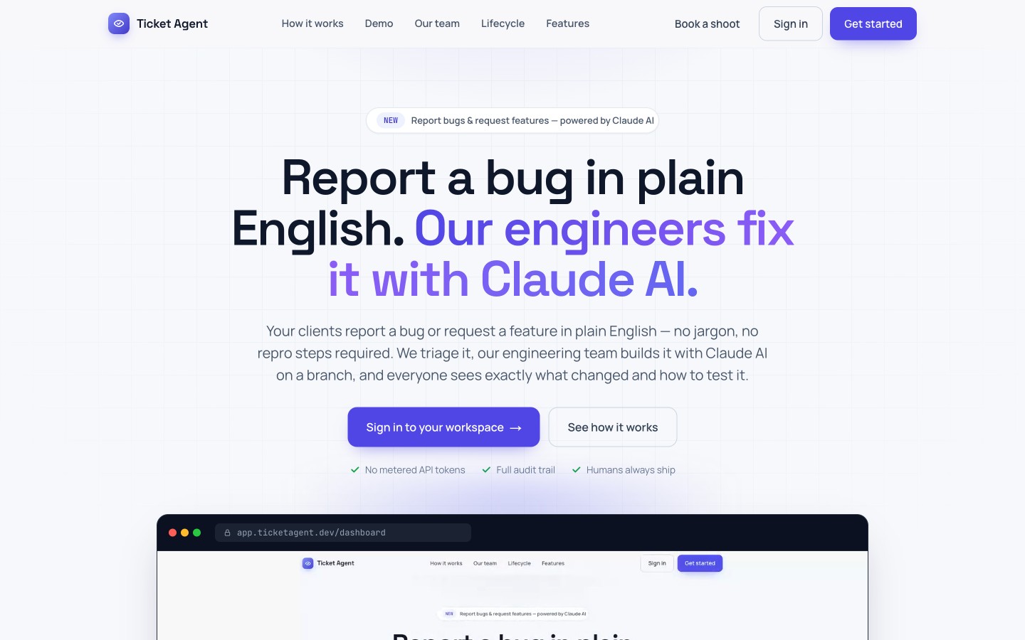 Ticket Agent dashboard home page