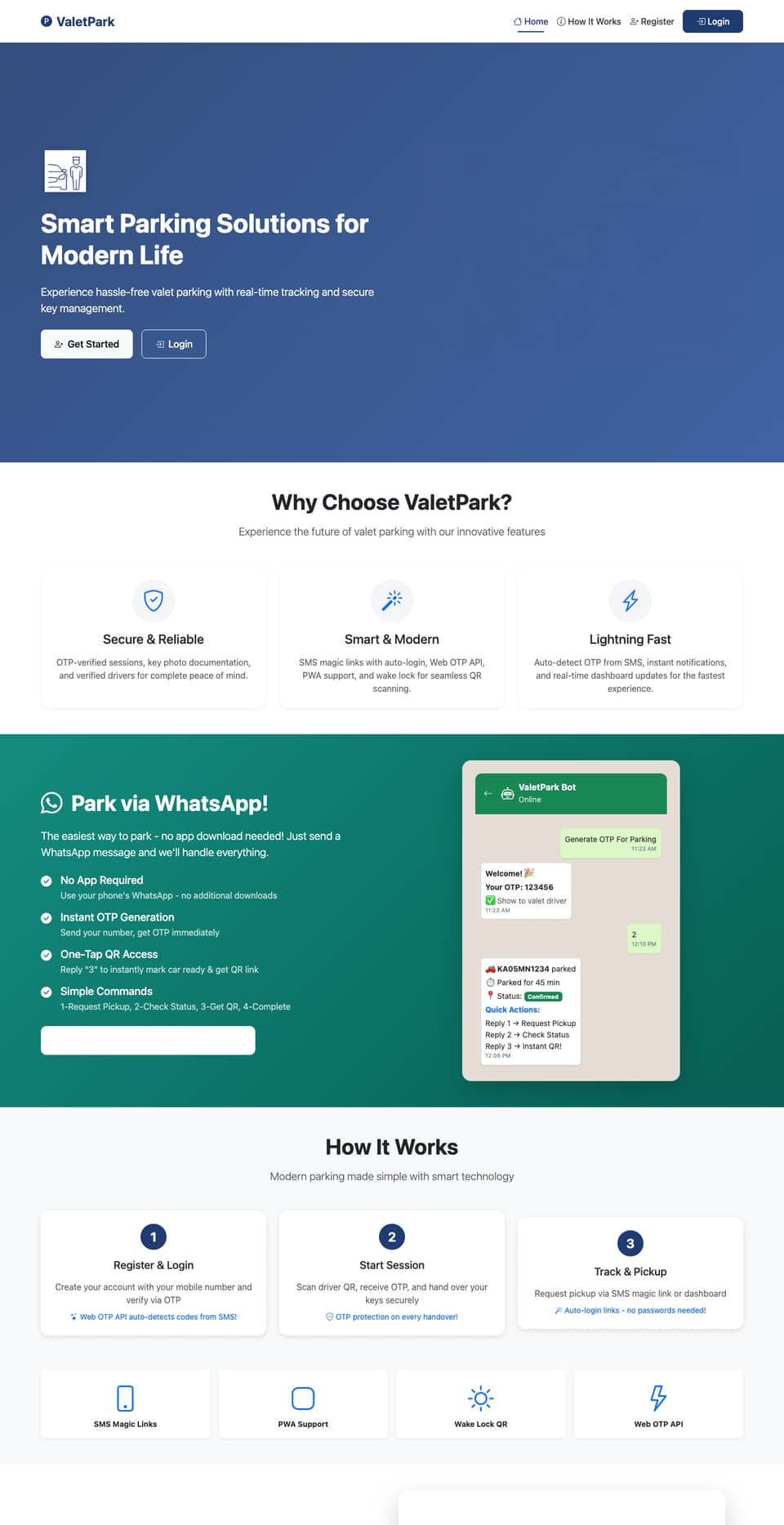 ValetPark website
