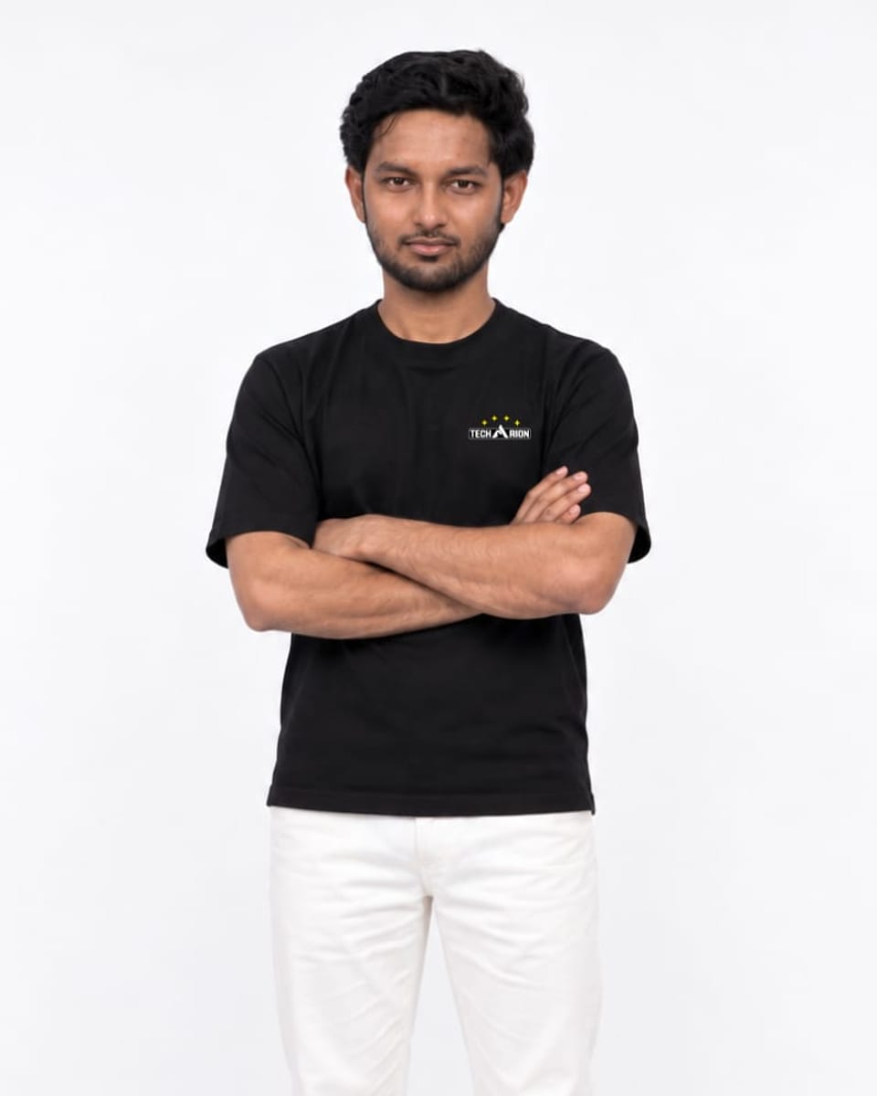 Ram Teja Jakka, founder and CEO of Tech Arion, at the Hyderabad office